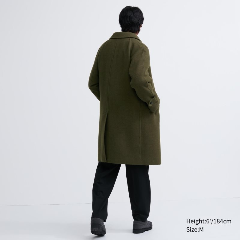 Olive Uniqlo Balmacaan Men Coats | 5804966