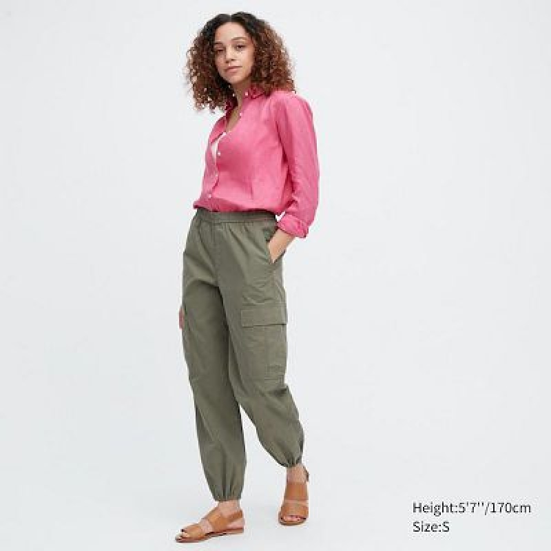 Olive Uniqlo Easy Cargo Women Pants | 6339990