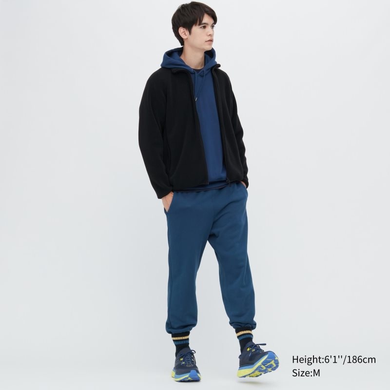 Olive Uniqlo Fleece Long-sleeve Full-zip Men Jackets | 8067956