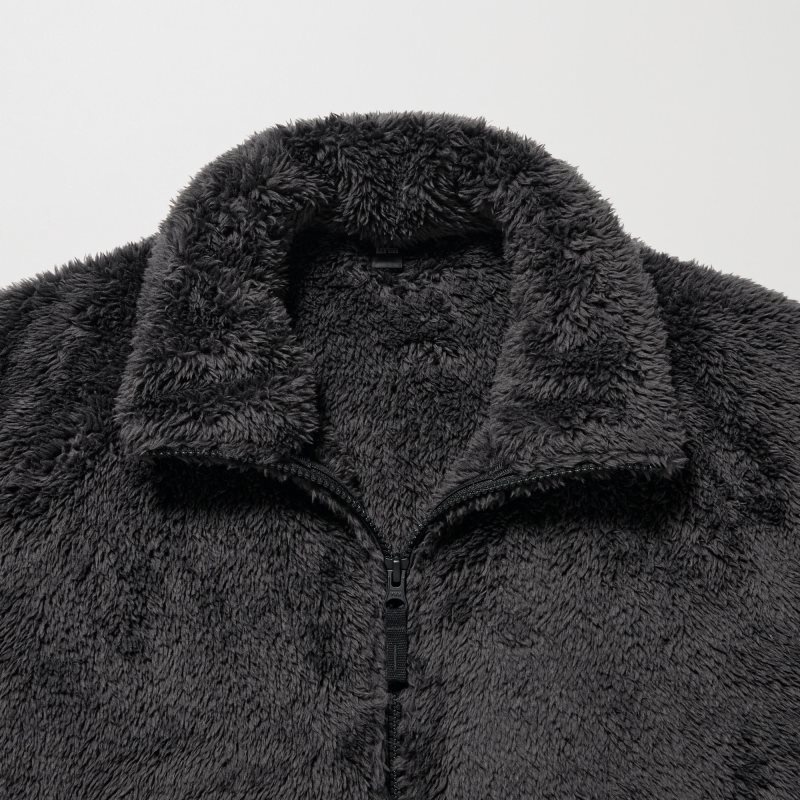Olive Uniqlo Fluffy Yarn Fleece Full-Zip Men Jackets | 5627723