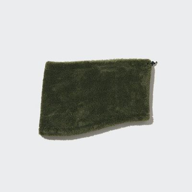 Olive Uniqlo HEATTECH Fluffy Yarn Women Neck Warmer | 3513438