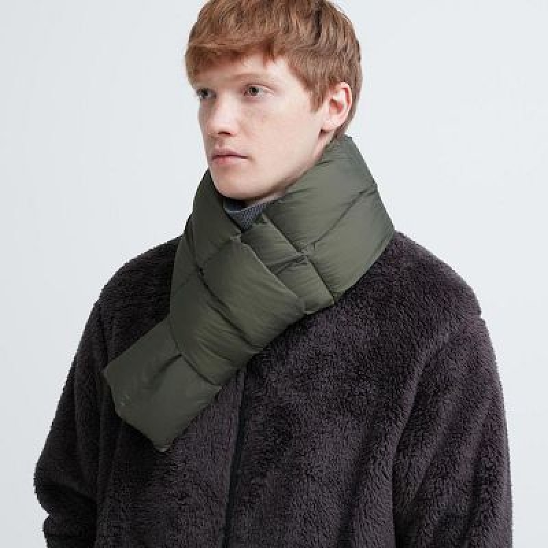 Olive Uniqlo HEATTECH Lined Padded Women Scarves | 6675363