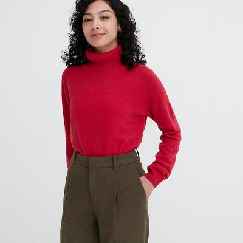 Olive Uniqlo HEATTECH Pleated Tapered Women Pants | 7685622