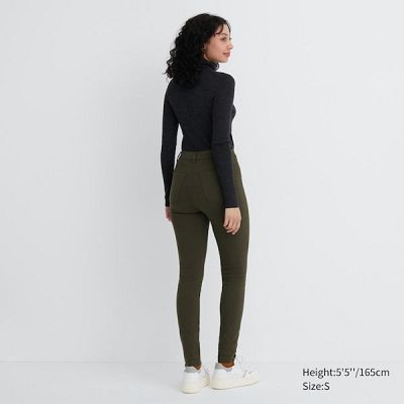 Olive Uniqlo HEATTECH Ultra Stretch High-Rise Women Leggings | 2831369