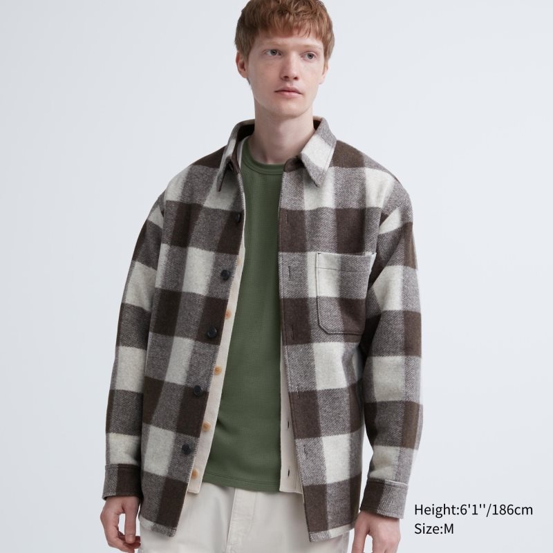 Olive Uniqlo Heattech Cotton Waffle Crew Neck Extra Warm Men T Shirts | 3877438