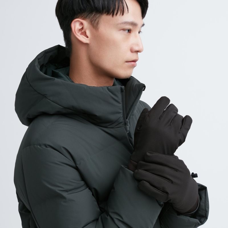 Olive Uniqlo Heattech Lined Function Men Gloves | 7377903