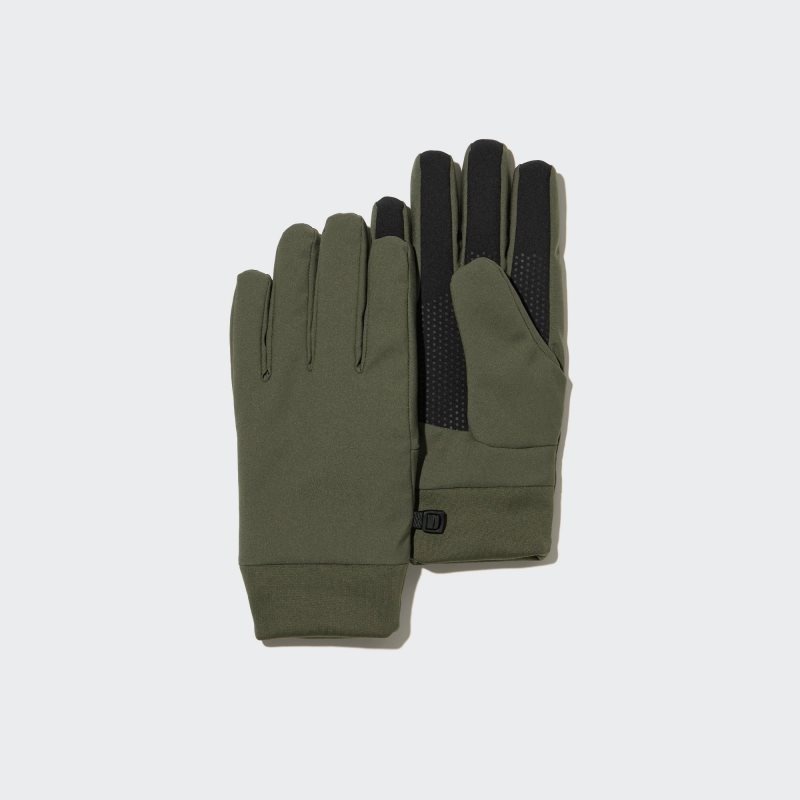 Olive Uniqlo Heattech Lined Function Men Gloves | 7377903