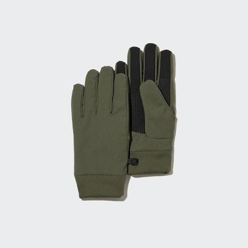 Olive Uniqlo Heattech Lined Function Women Gloves | 5267677