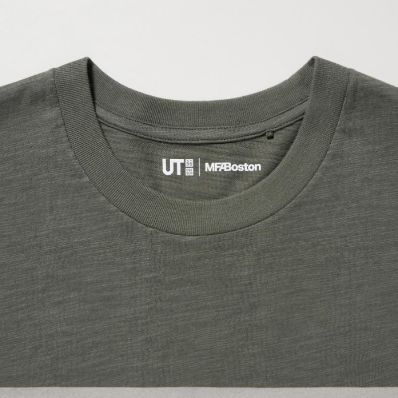 Olive Uniqlo Hokusai UT Short Sleeve Women T Shirts | 8120422