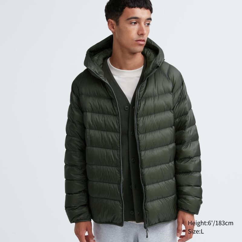 Olive Uniqlo Ultra Light Down 3d Cut Men Parka | 900631