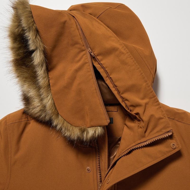 Olive Uniqlo Ultra Warm Hybrid Down Men Coats | 4402392