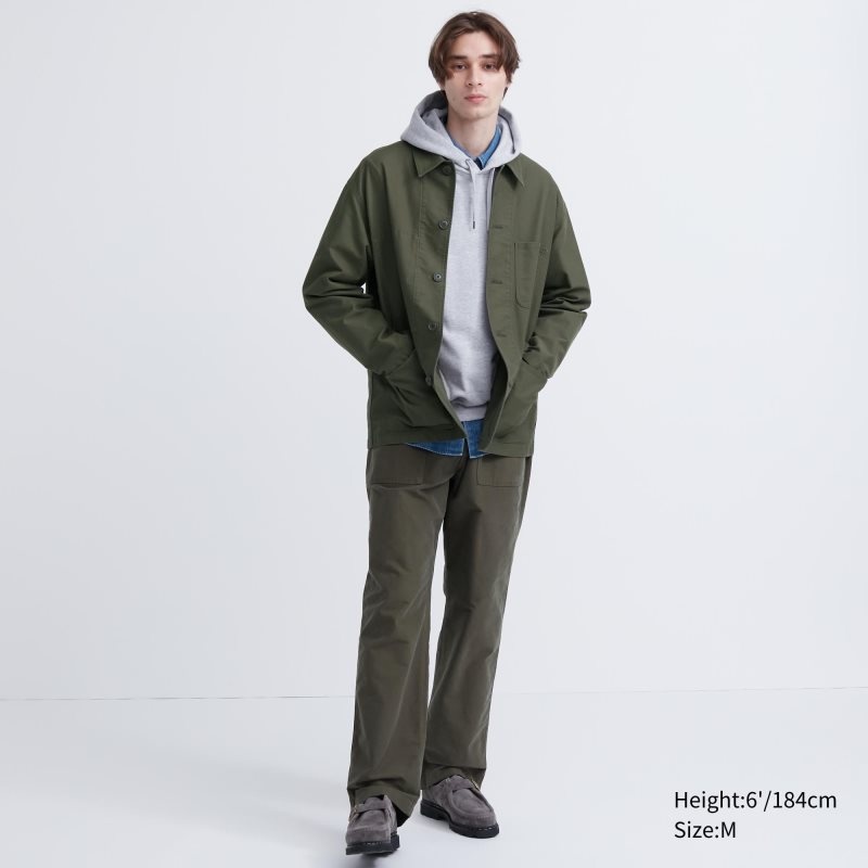 Olive Uniqlo Utility Men Jackets | 4986930