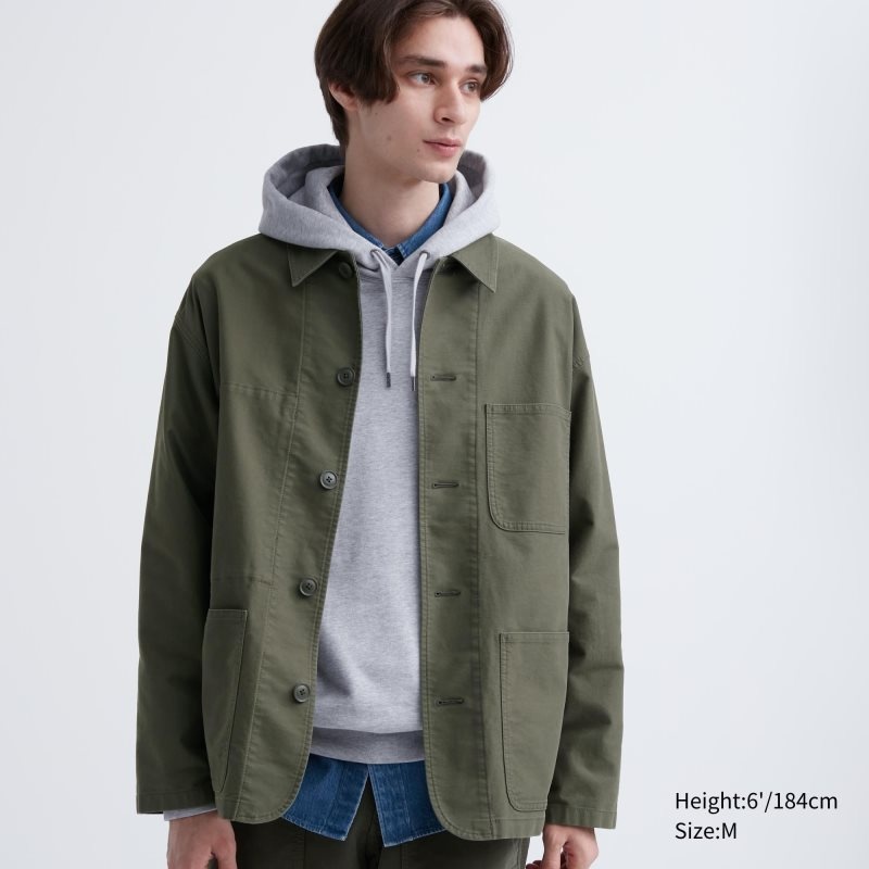 Olive Uniqlo Utility Men Jackets | 4986930