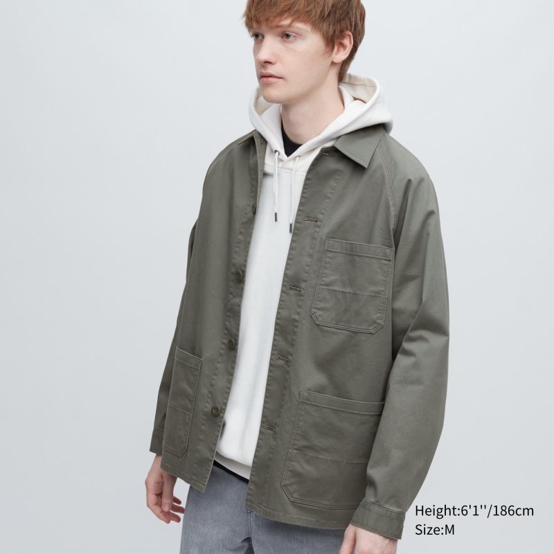 Olive Uniqlo Utility Men Jackets | 8541930