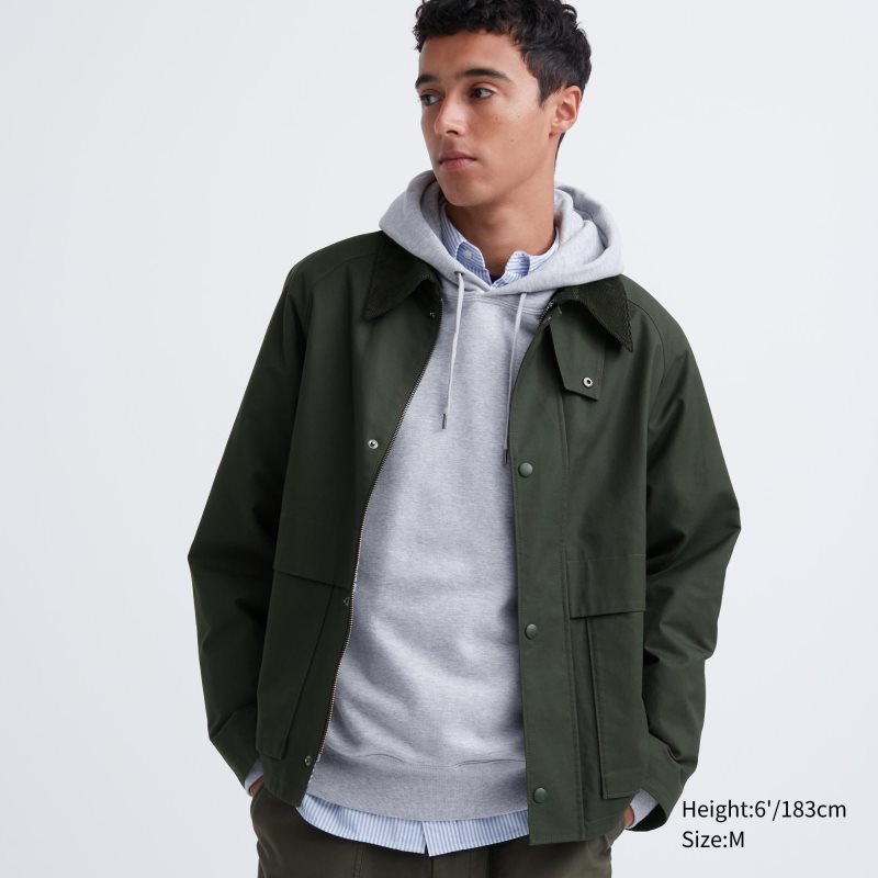 Olive Uniqlo Utility Short Men Jackets | 2025021