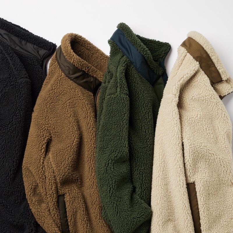Olive Uniqlo Windproof Outer Fleece Men Jackets | 5544055