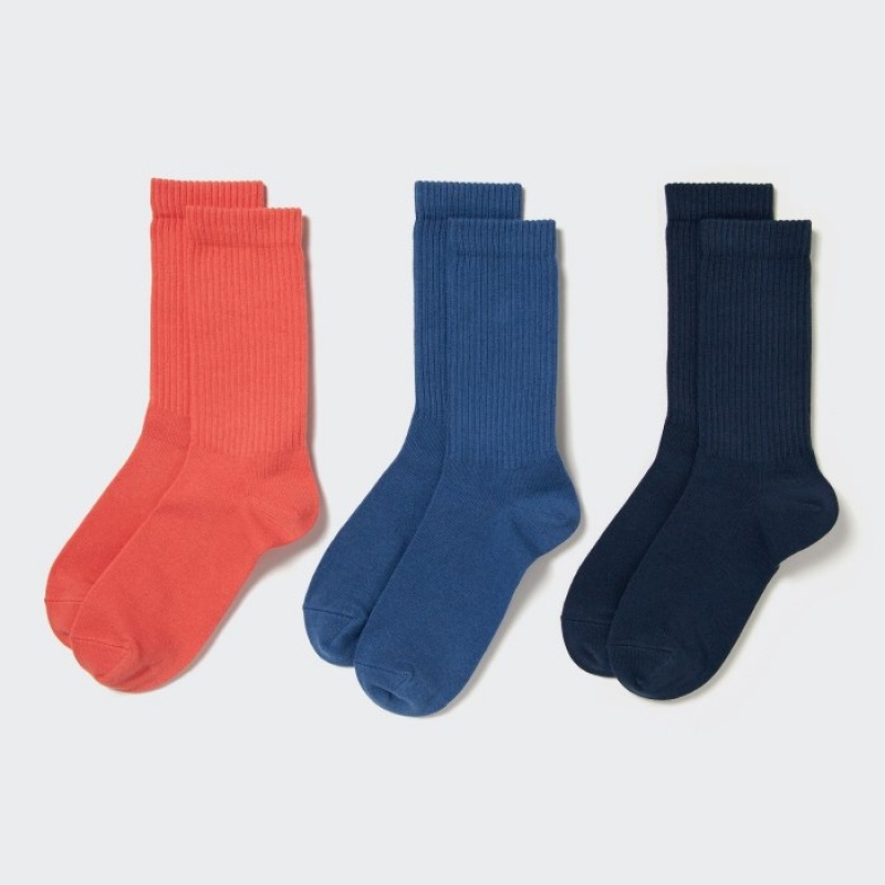 Orange Uniqlo 3 Pack Women Socks | 2403739