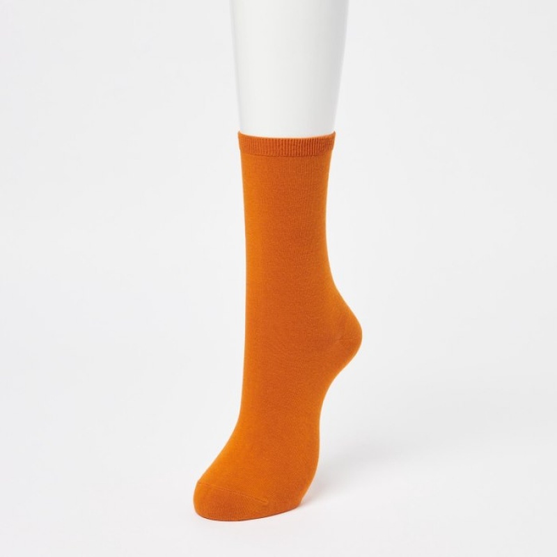 Orange Uniqlo 3 Pack Women Socks | 8970561