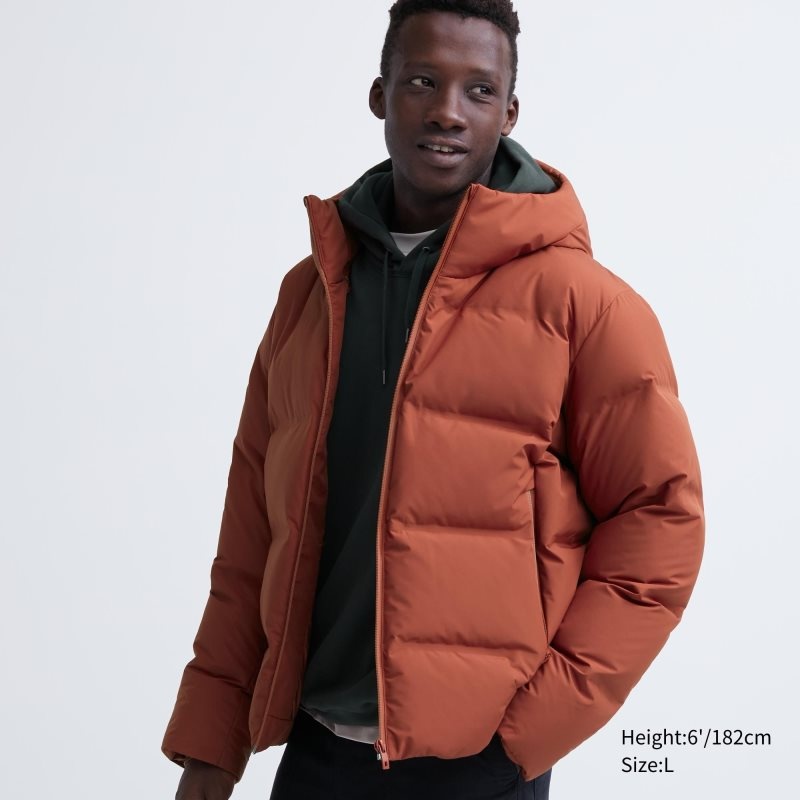 Orange Uniqlo 3d Cut Seamless Down Men Parka | 6733087