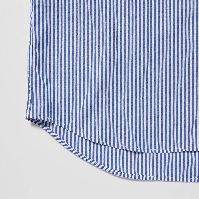Orange Uniqlo Extra Fine Cotton Broadcloth Striped Long-sleeve Men Shirts | 1950235