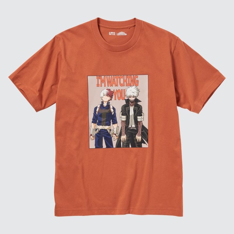 Orange Uniqlo My Hero Academia Ut Short-sleeve Graphic Men T Shirts | 7486467