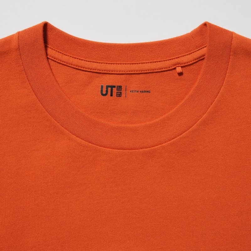 Orange Uniqlo Peace For All Keith Haring Short-sleeve Graphic Men T Shirts | 9824144