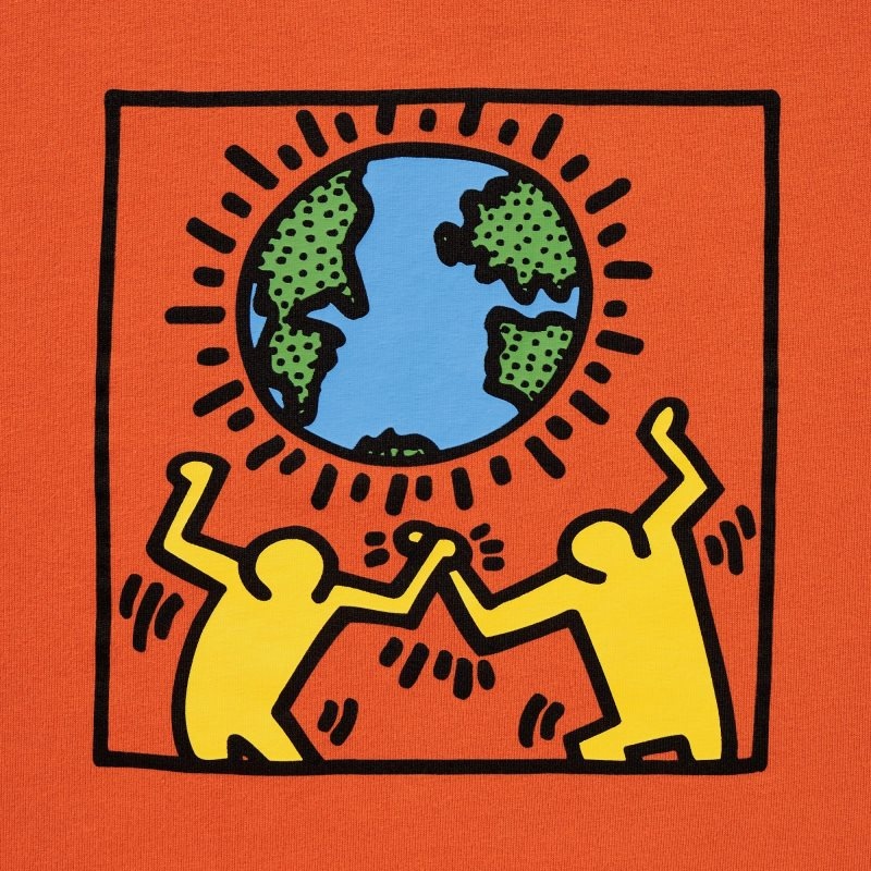 Orange Uniqlo Peace For All Keith Haring Short-sleeve Graphic Men T Shirts | 9824144