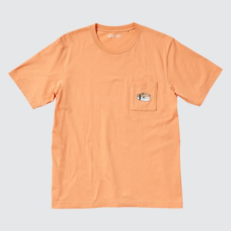 Orange Uniqlo Peanuts Hawaii UT Short Sleeve Women T Shirts | 2237235