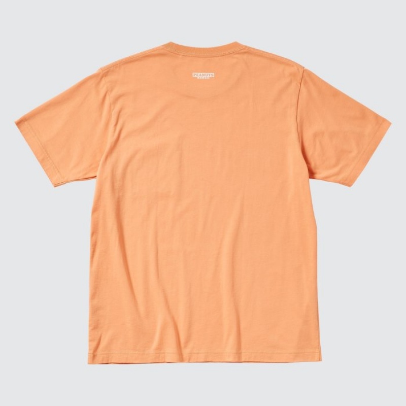 Orange Uniqlo Peanuts Hawaii UT Short Sleeve Women T Shirts | 2237235