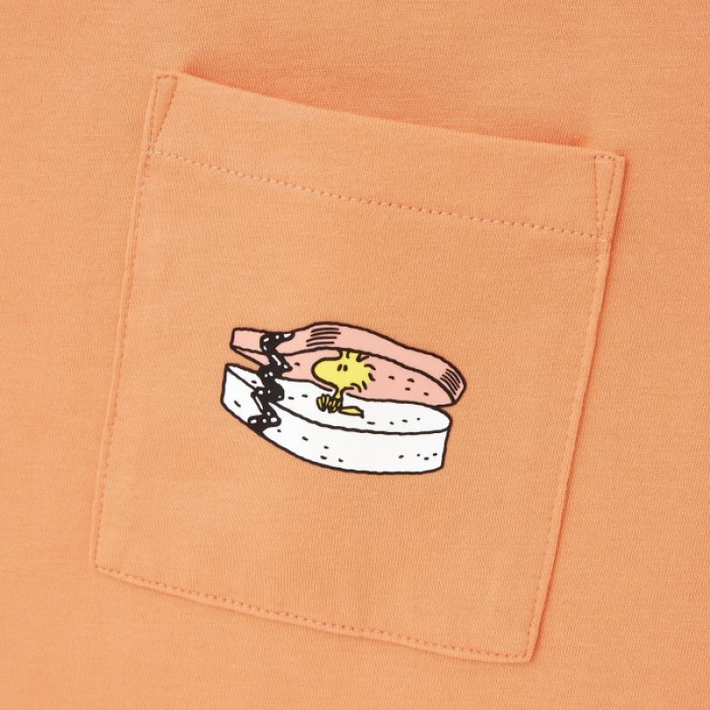 Orange Uniqlo Peanuts Hawaii UT Short Sleeve Women T Shirts | 2237235