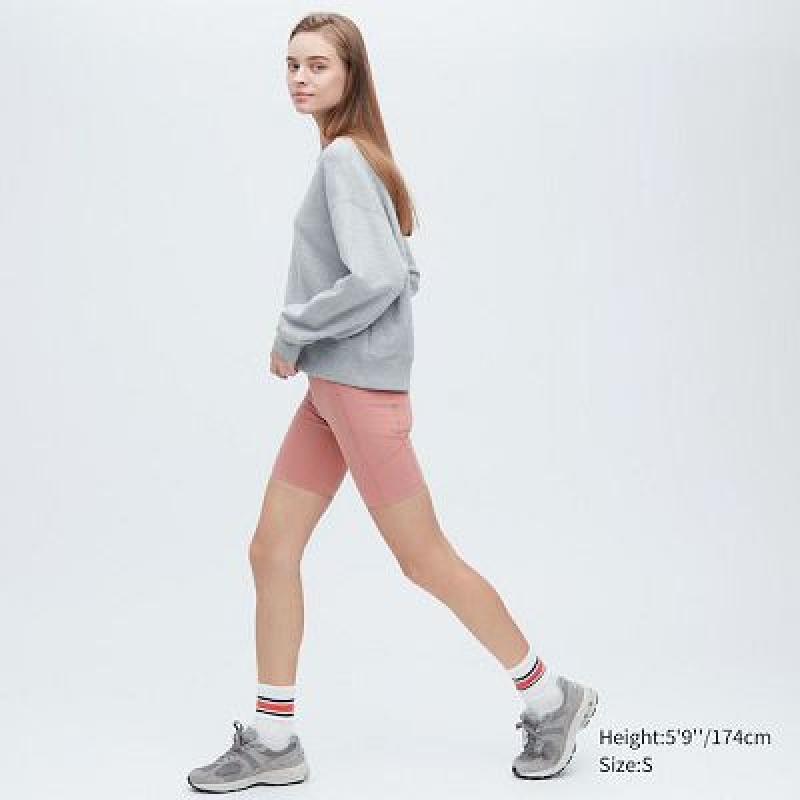 Pink Uniqlo AIRism Soft Pocket Biker Women Shorts | 1544829