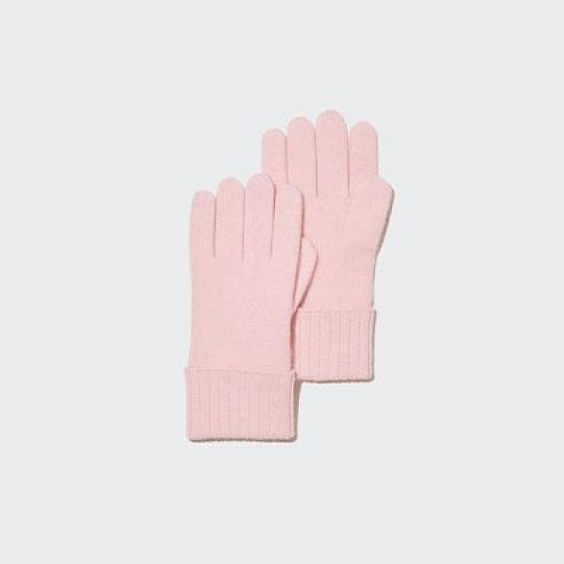 Pink Uniqlo Cashmere Knitted Women Gloves | 524163