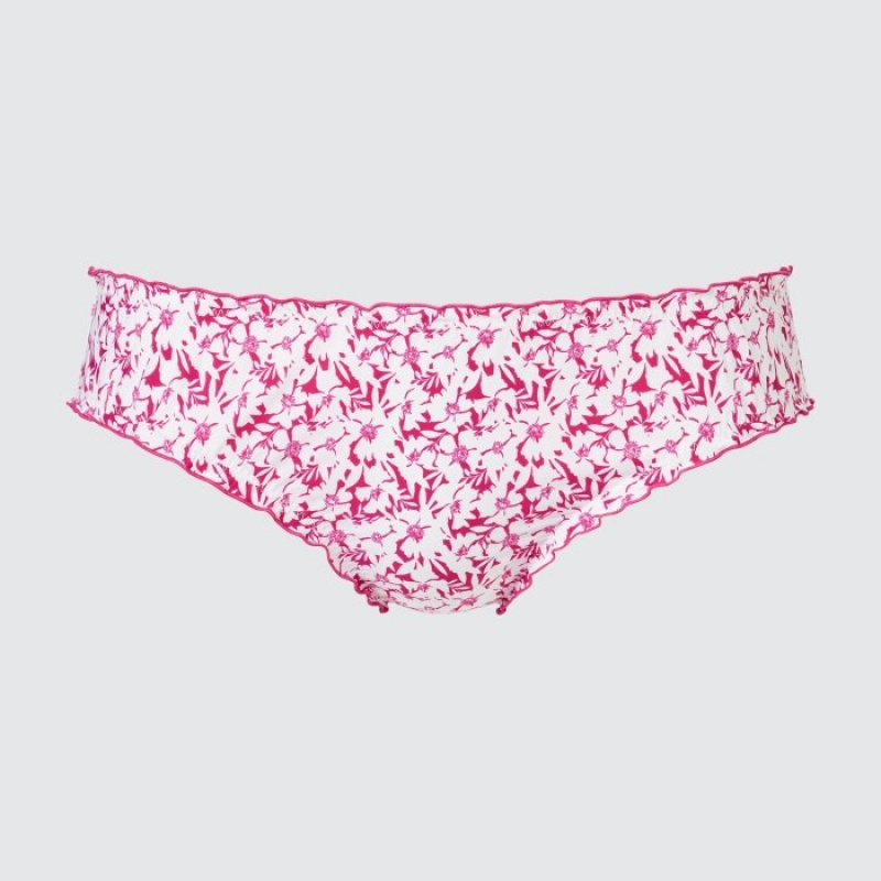Pink Uniqlo Frilled Mid-Rise Women Briefs | 7763434