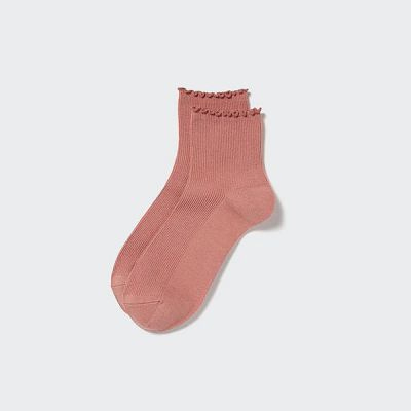 Pink Uniqlo HEATTECH Crew Mellow Women Socks | 1063495