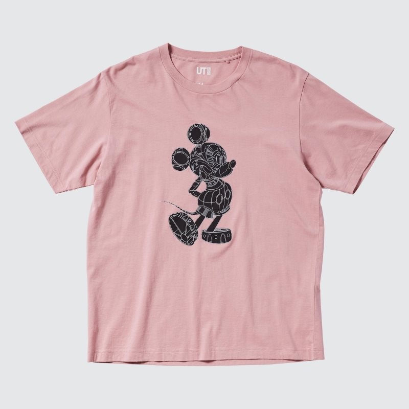Pink Uniqlo Mickey Stands Ut Short-sleeve Graphic Men T Shirts | 1477102