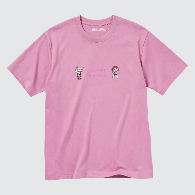 Pink Uniqlo My Hero Academia Ut Short-sleeve Graphic Men T Shirts | 7679354