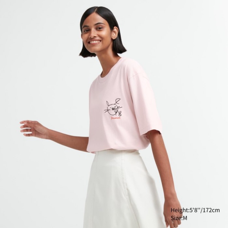 Pink Uniqlo PEACE FOR ALL Short-Sleeve Graphic Haruka Ayase Women T Shirts | 5999