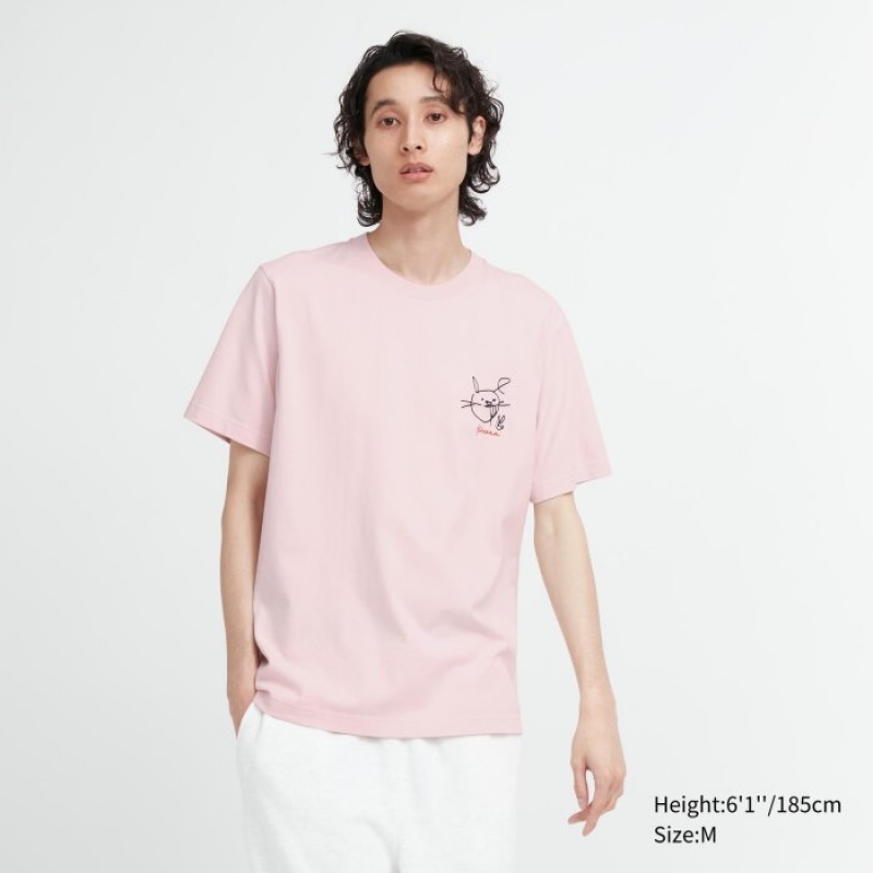 Pink Uniqlo PEACE FOR ALL Short-Sleeve Graphic Haruka Ayase Women T Shirts | 5999