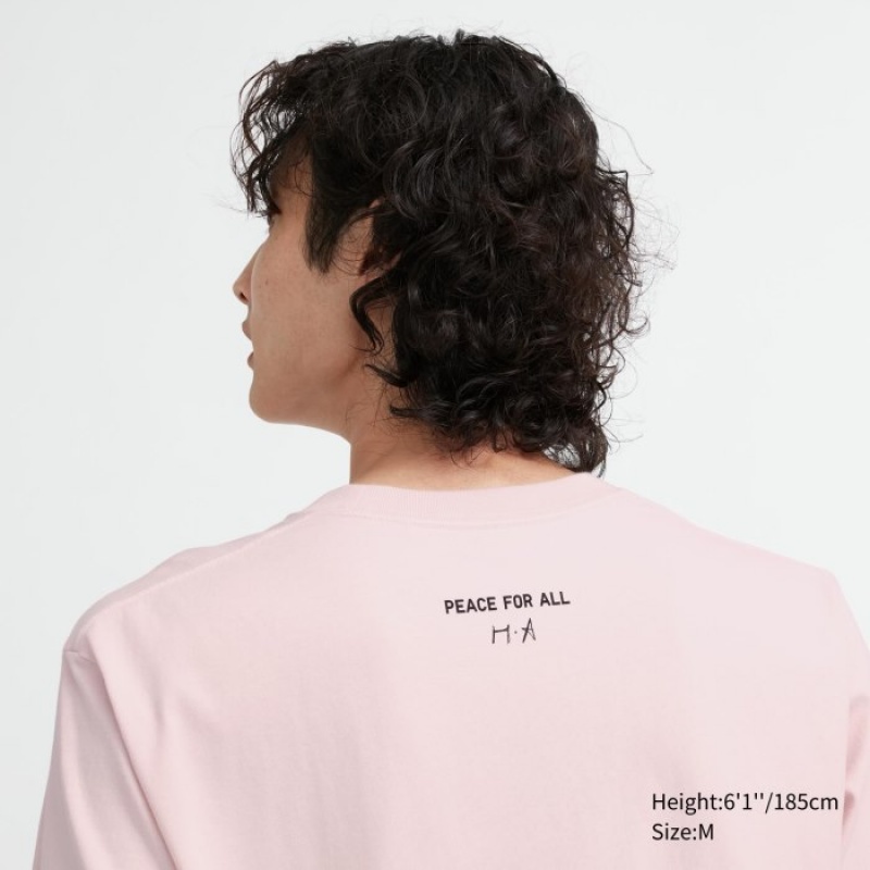 Pink Uniqlo PEACE FOR ALL Short-Sleeve Graphic Haruka Ayase Women T Shirts | 5999