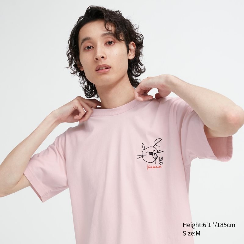 Pink Uniqlo Peace For All Haruka Ayase Short-sleeve Graphic Men T Shirts | 6714034