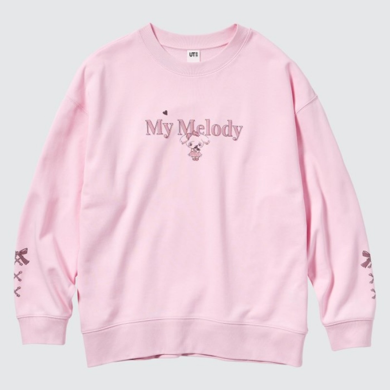 Pink Uniqlo Sanrio characters Long-Sleeve Women Sweatshirts | 2640529
