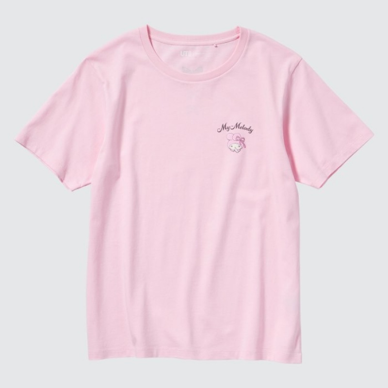 Pink Uniqlo Sanrio characters UT Short-Sleeve Women T Shirts | 7430688