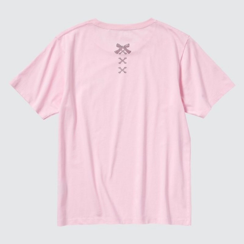 Pink Uniqlo Sanrio characters UT Short-Sleeve Women T Shirts | 7430688