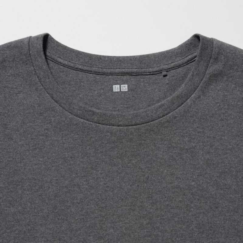 Pink Uniqlo Smooth Stretch Cotton Crew Neck Long-Sleeve Women T Shirts | 4167598