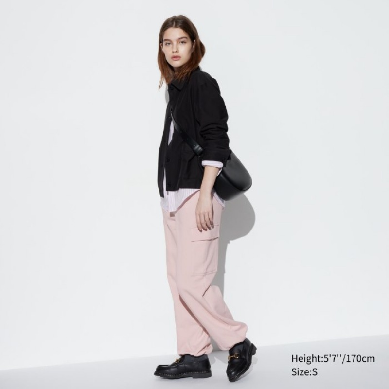 Pink Uniqlo Sweat Cargo Women Pants | 686922
