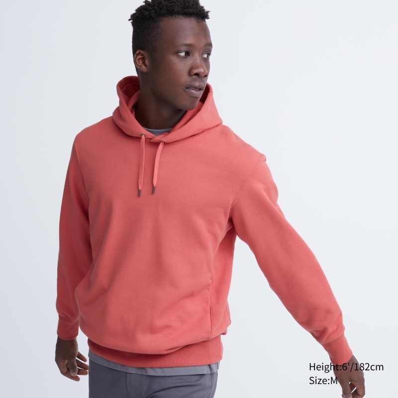 Pink Uniqlo Sweat Pullover Long-sleeve Men Hoodie | 2193704