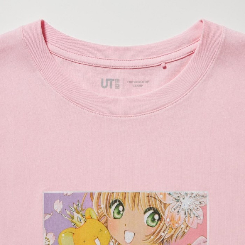 Pink Uniqlo The World of CLAMP UT Short Sleeve Women T Shirts | 1652212