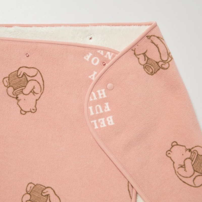 Pink Uniqlo Winnie the Pooh Collection Fleece Reversible Women Blanket | 9776732