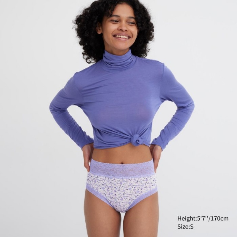 Purple Uniqlo High-Rise Women Briefs | 9432710