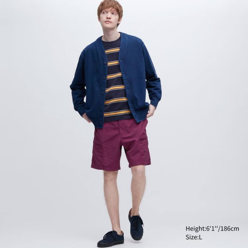 Purple Uniqlo Nylon Utility Geared Men Shorts | 9792366
